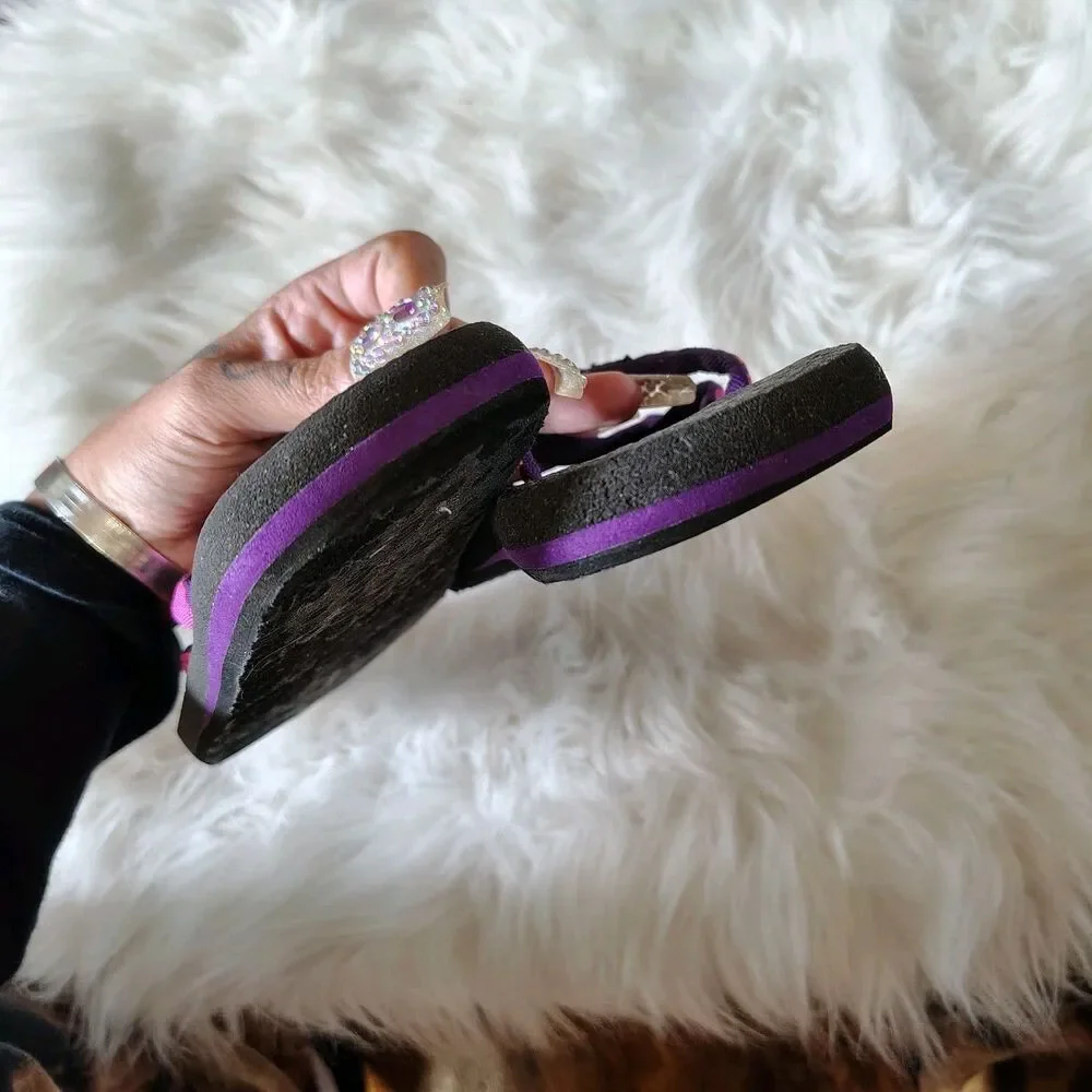 VTG Zealand Olowhau Purple Pink Flip Flop Sandal Wmns 8-8.5
